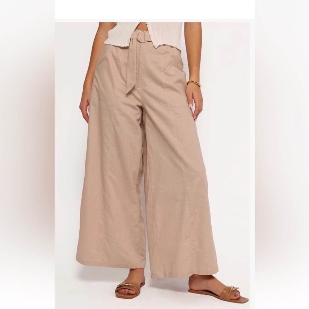 NWT Petal +  Pup SADIE high Wasted Wide leg Linen - Cotton Blend Minimalist M